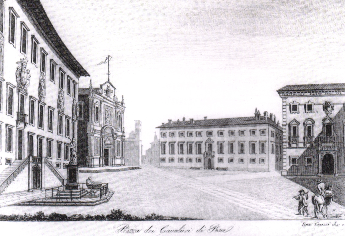 Ranieri_Grassi,_Veduta_di_Piazza_dei_Cavalieri ( Pisa ) 1834