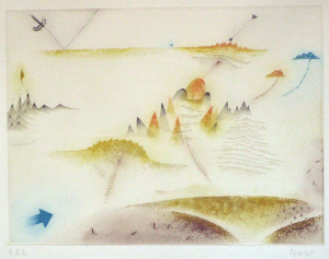 Creste, 1982. Acquaforte e acquatinta a colori, mm. 400x530