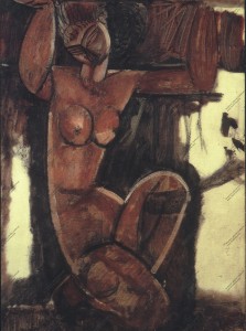Cariatide, Modigliani, Olio su tela