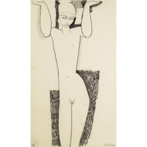 Cariatide, Modigliani, disegno