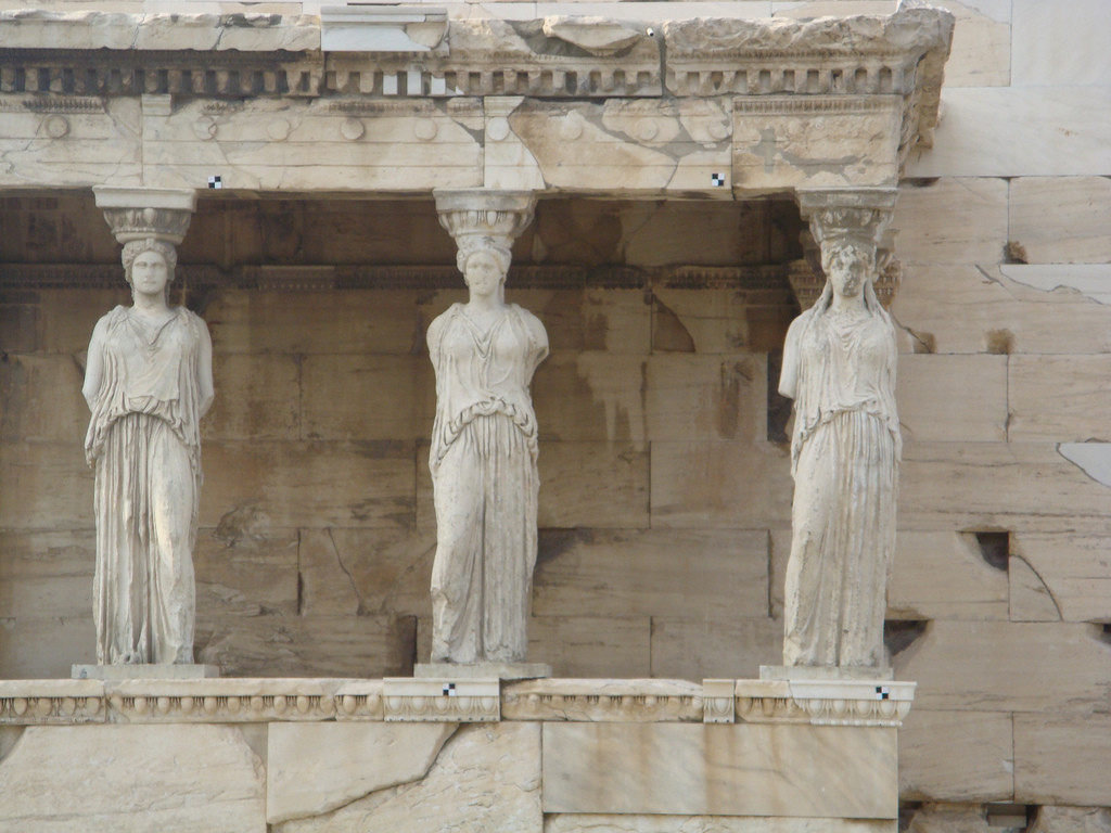 Particolare delle Cariatidi, Eretteo, Acropoli di Atene