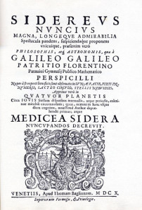 Una pagina del Siderus Nuncius di Galileo