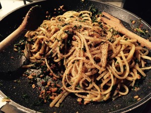 Linguine bottarga di tonno e nocciole