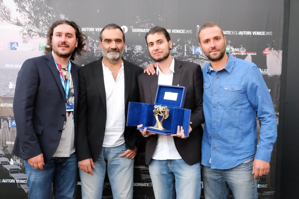 Premio Siae 2015 (1) da sx Alessandro Di Felice, Gianluca Arcopinto, Lorenzo Berghella, Cristiano Di Felice