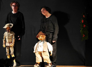 Patrizia Ascione e Stefano Cavallini durante le prove di "Don Chisciotte e la luna", Teatro Roma, Castagneto Carducci (LI). Su gentile concessione di Enrico Caracciolo Photographer