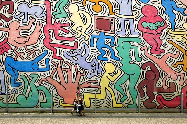 Keith Haring, Tuttomondo, 1989, dettaglio, foto di Carlo Tardani, 2015