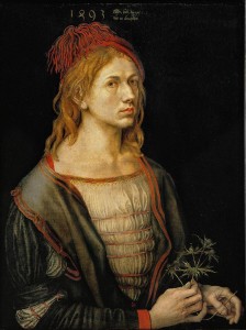 Durer, Autoritratto con fiore d'eringio