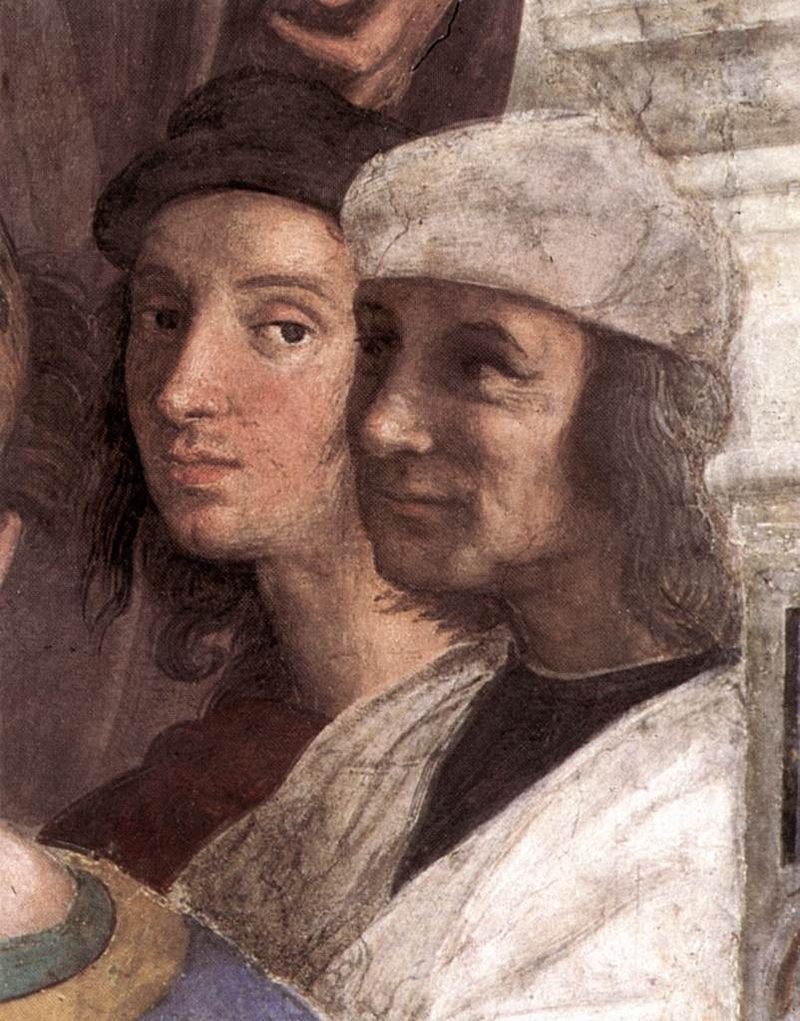 Raffaello, Particolare autoritratto nella Scuola di Atene